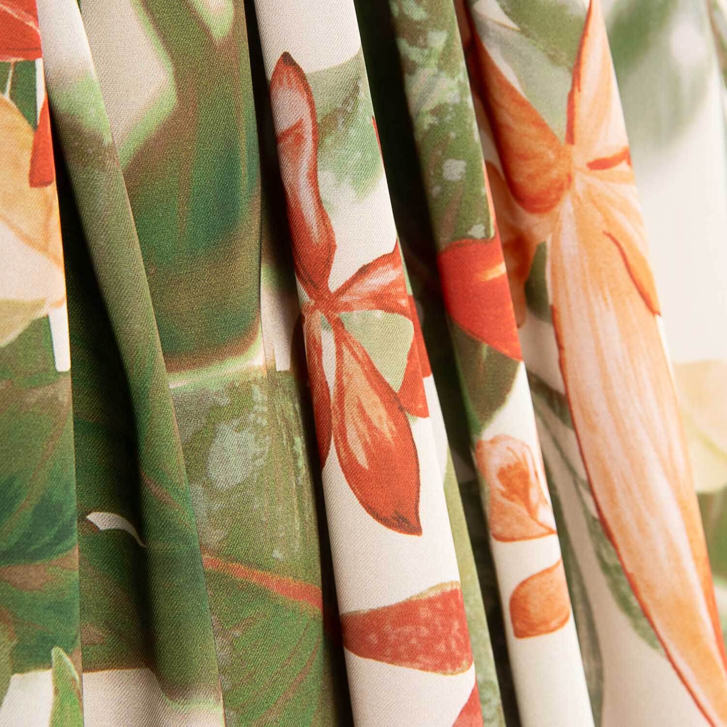 Satin de polyester imprimé d'orchidées tropicales - Ribes y Casals