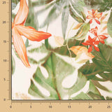 Satin de polyester imprimé d'orchidées tropicales - Ribes y Casals