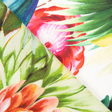 Tissu Satin Soie Sauvage Fleur Tropicale Blanc - Ribes y Casals