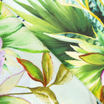 Tissu Satin Soie Sauvage Fleur Tropicale Vert d&#39;Eau - Ribes y Casals