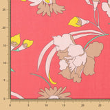 Mousseline Polyester Fleur Framboise - Ribes y Casals