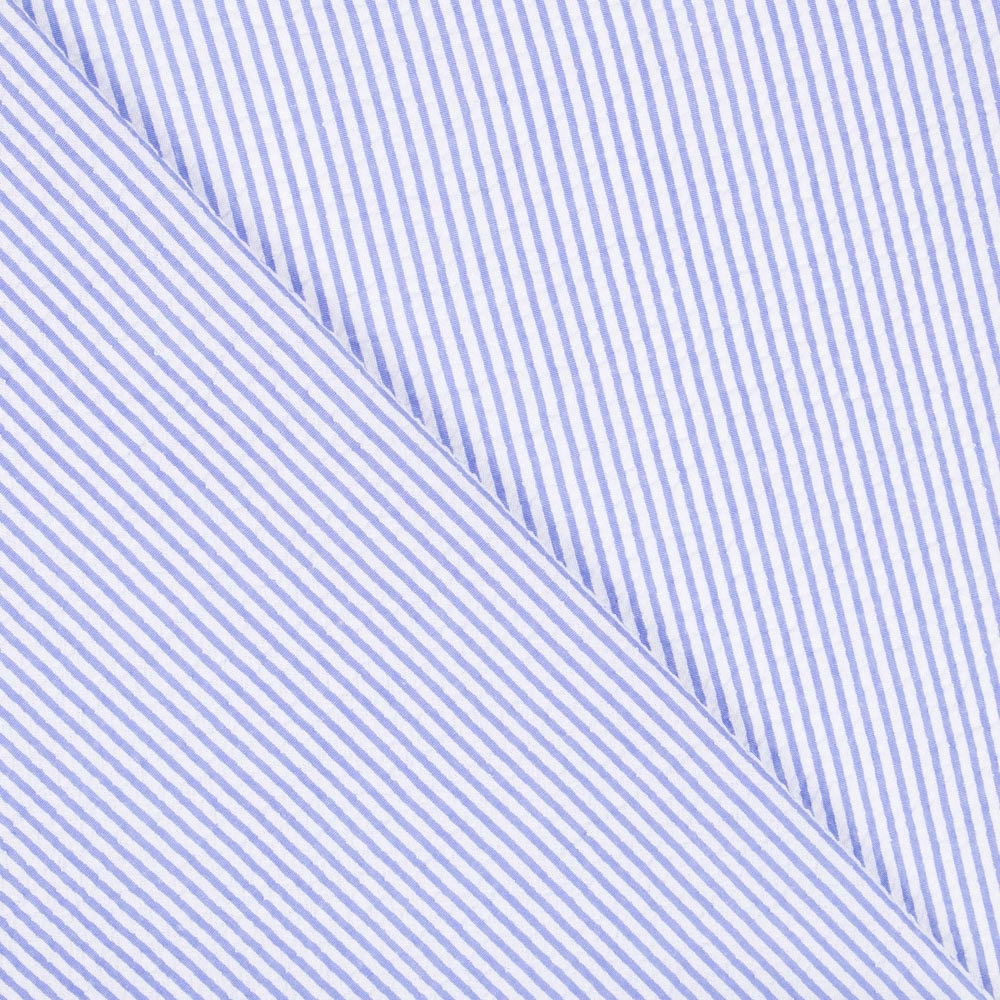 Tissu Seersucker Rayé Bleu - Ribes y Casals