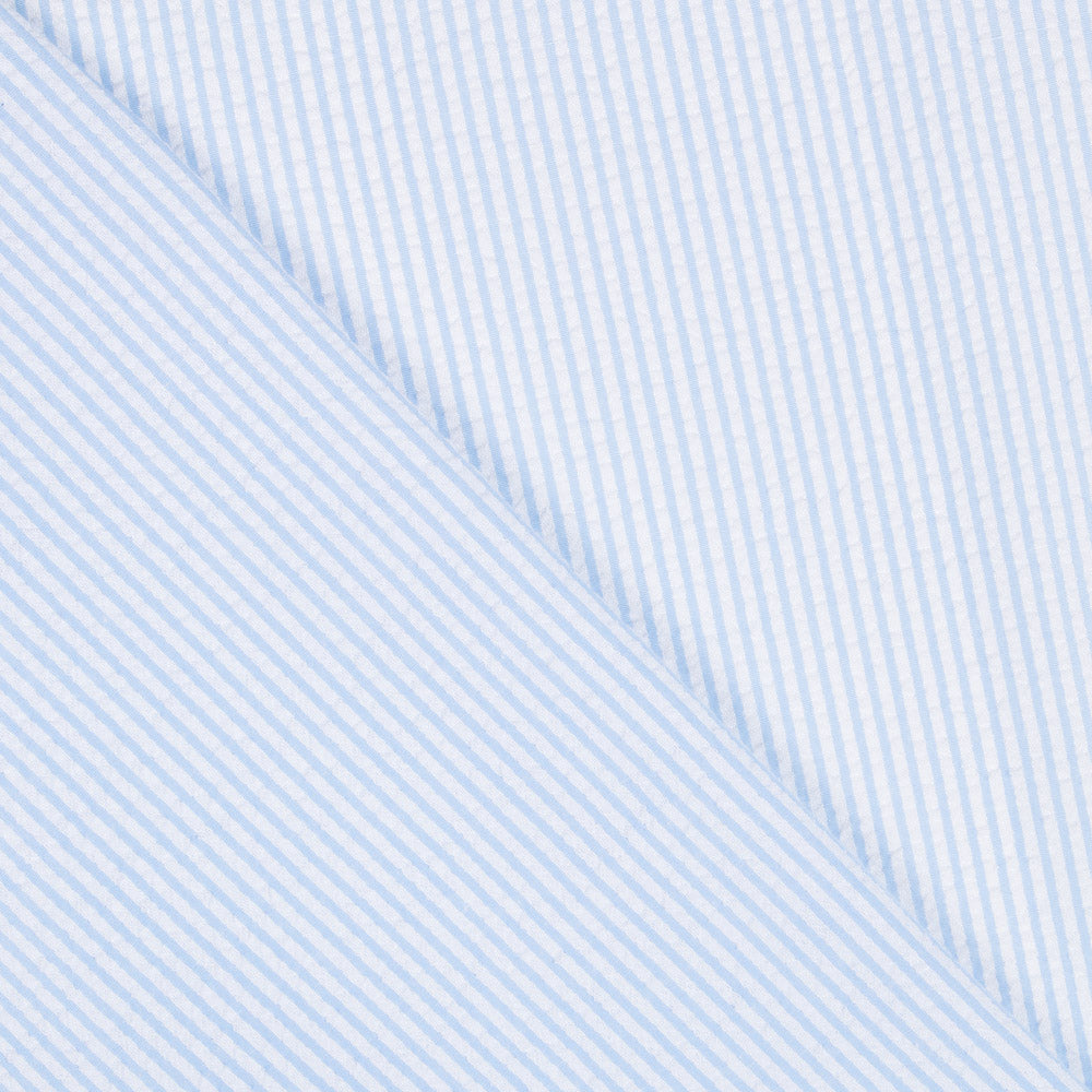 Tissu Seersucker Rayé Céleste - Ribes y Casals