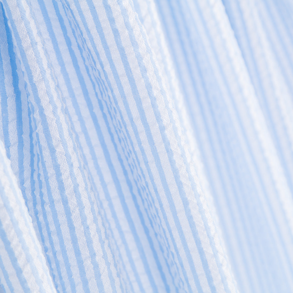 Tissu Seersucker Rayé Céleste - Ribes y Casals