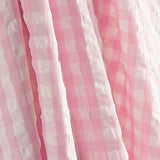 Seersucker Tencel à carreaux maxi rose - Ribes y Casals
