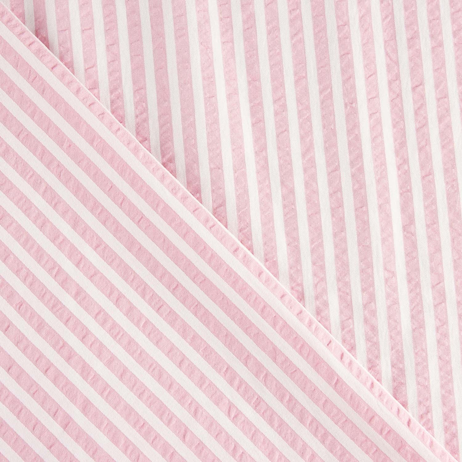 Seersucker Tencel Rayures Rose - Ribes y Casals