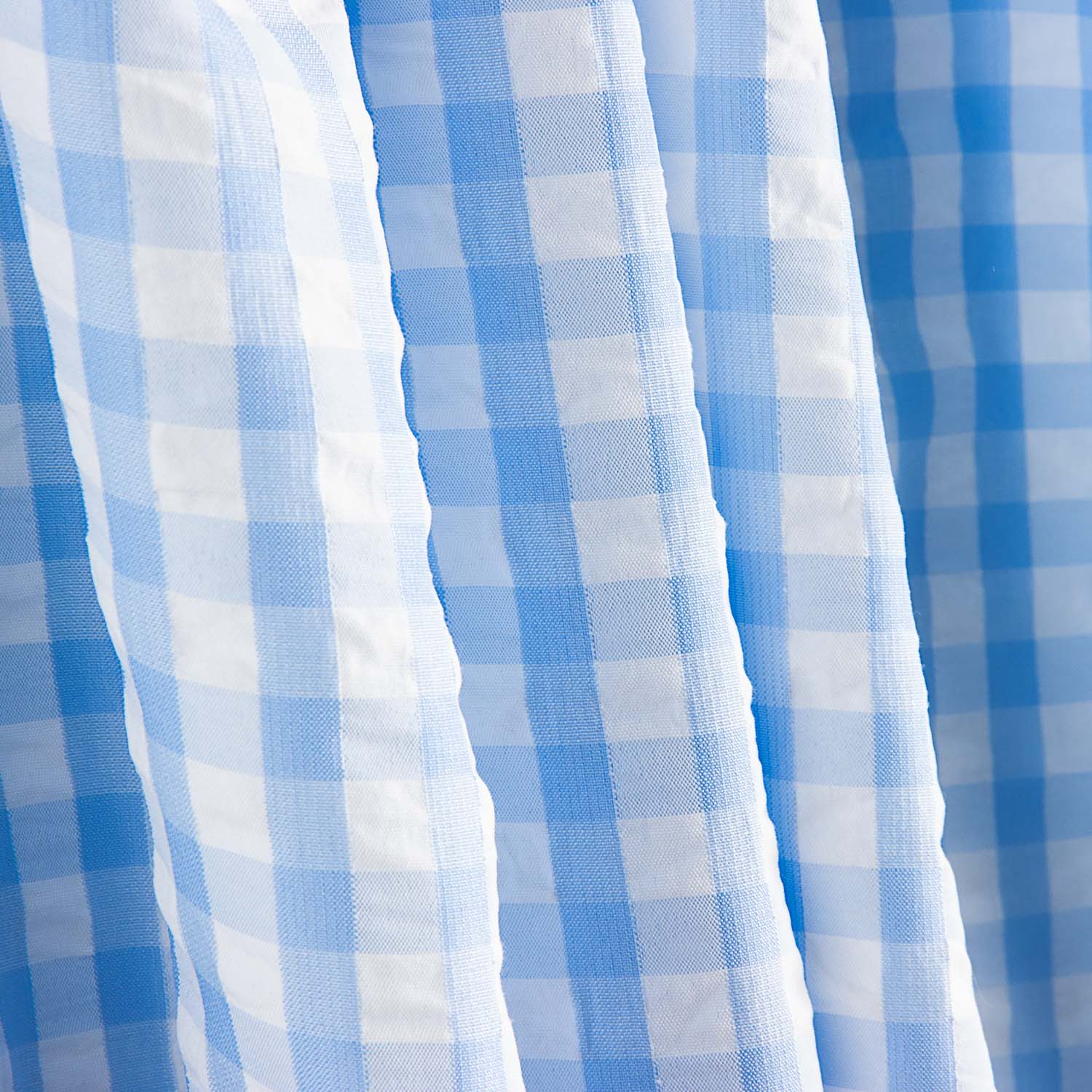 Seersucker Tencel Carreaux Maxi Bleu - Ribes y Casals