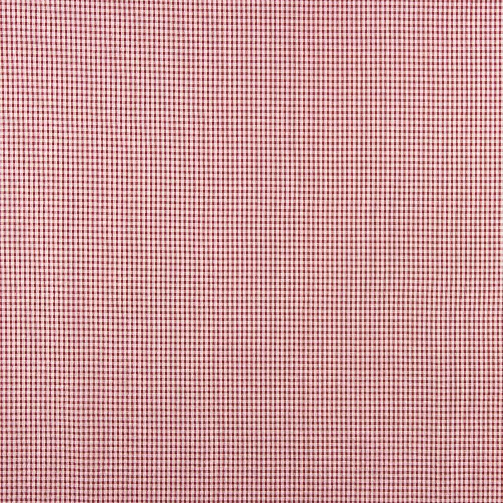 Coton seersucker à petits carreaux bordeaux - Ribes y Casals