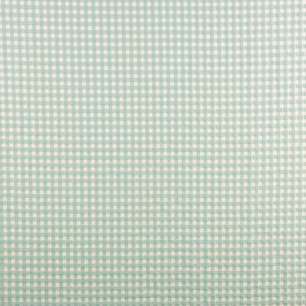 Seersucker de coton à carreaux verts - Ribes y Casals