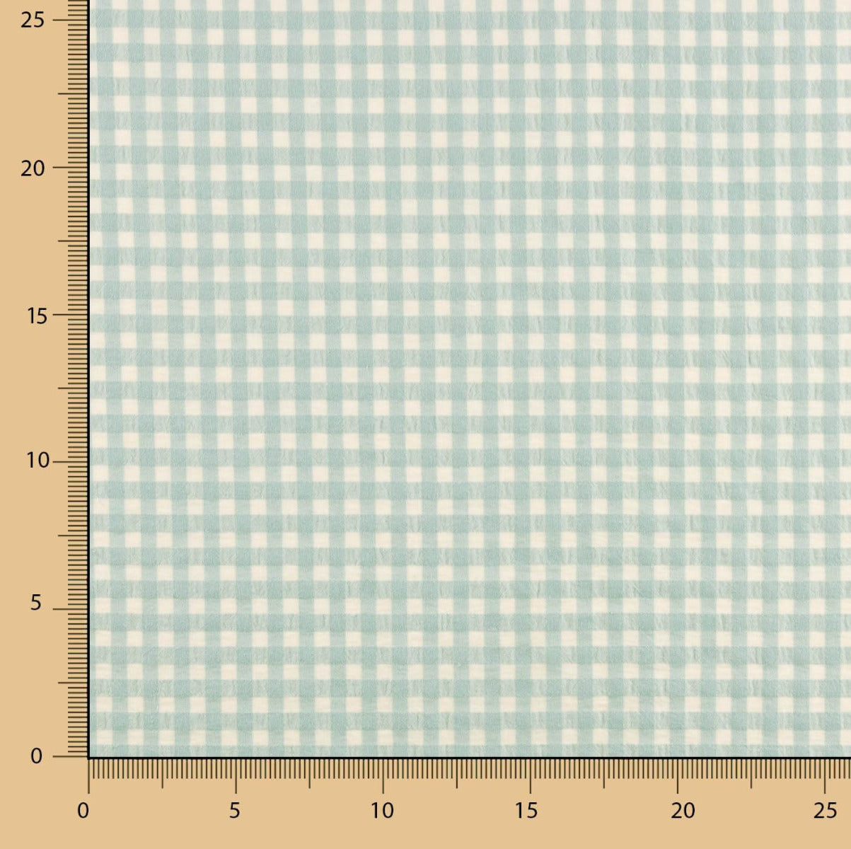 Seersucker de coton à carreaux verts - Ribes y Casals
