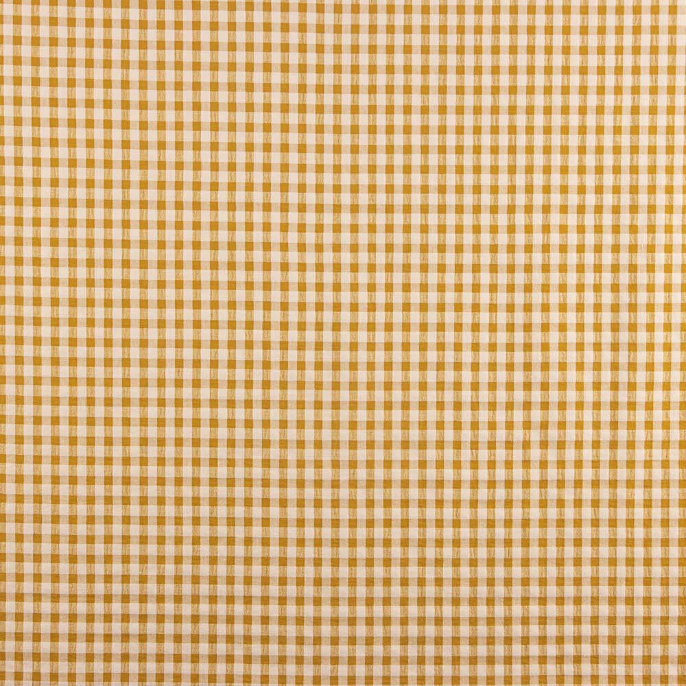 Coton Seersucker à carreaux ocre - Ribes y Casals