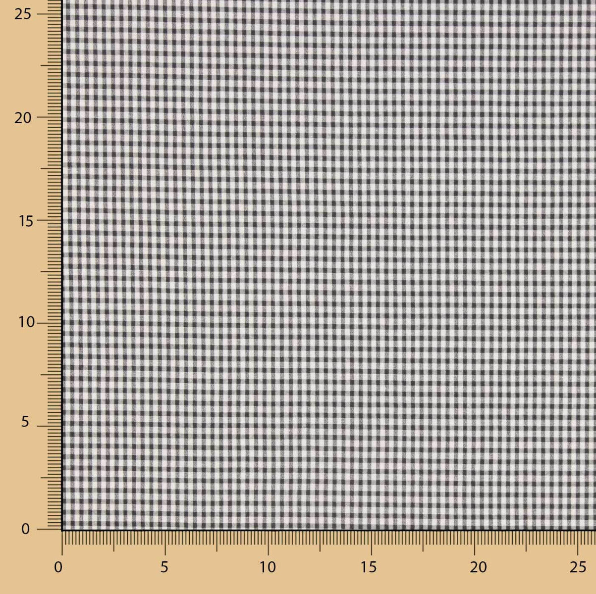 Coton Seersucker à carreaux Mini Noir - Ribes y Casals