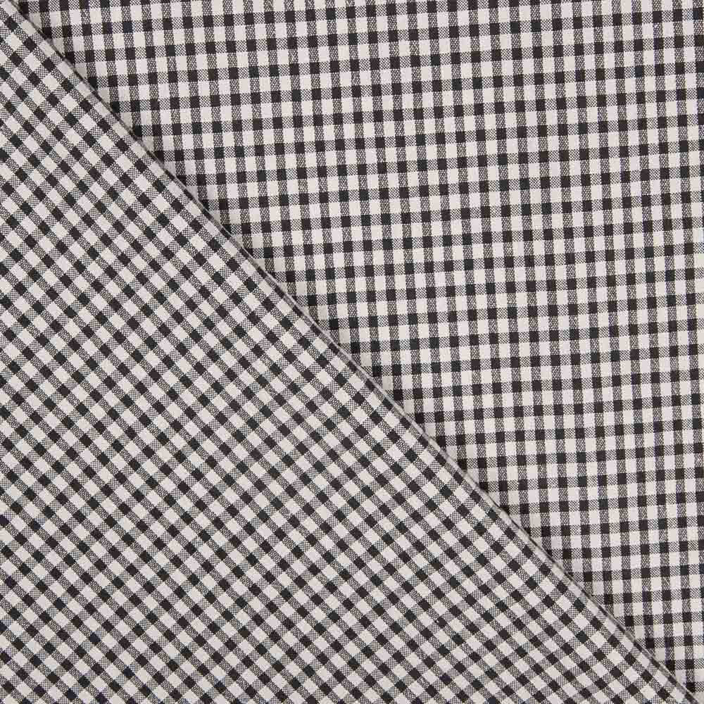 Coton Seersucker à carreaux Mini Noir - Ribes y Casals