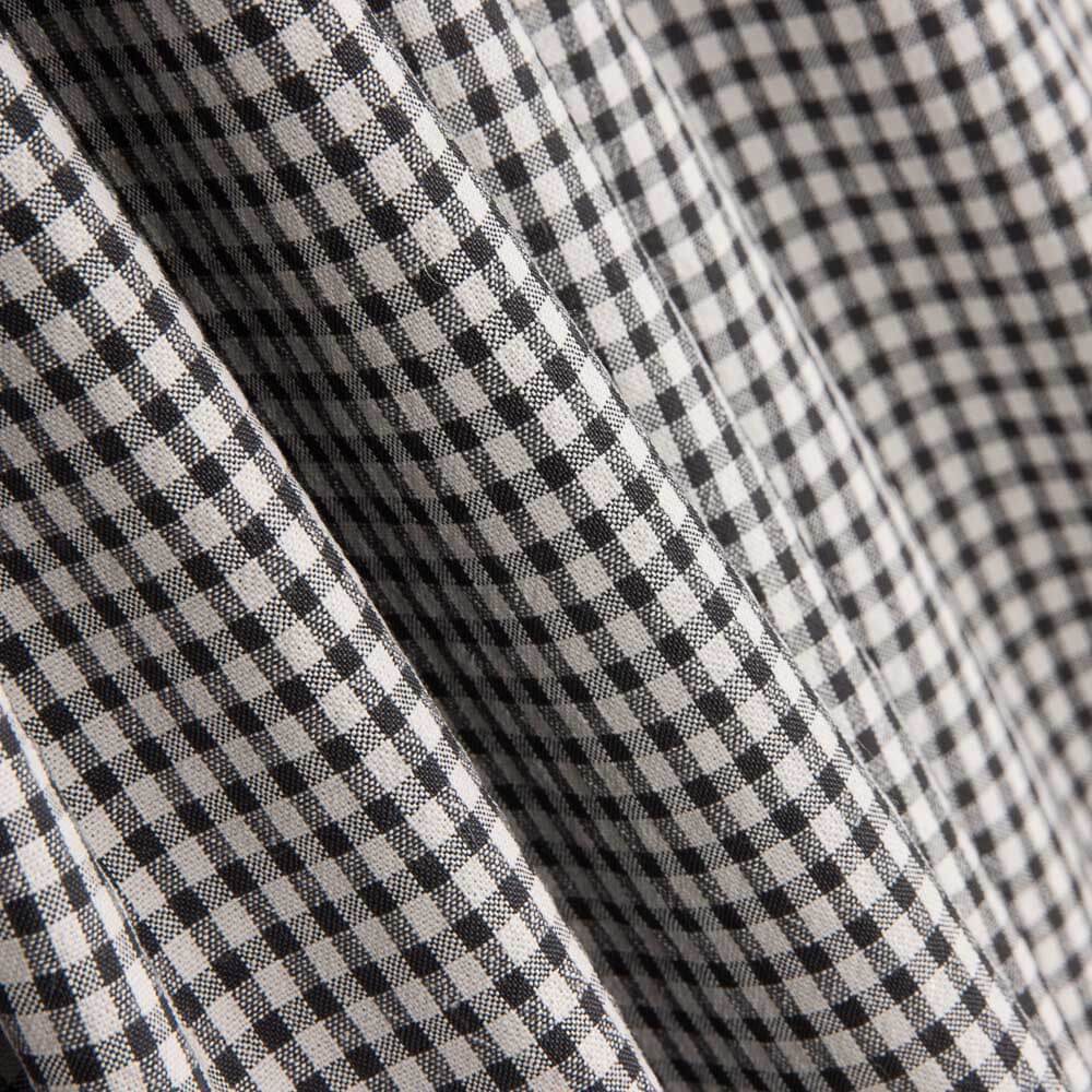 Coton Seersucker à carreaux Mini Noir - Ribes y Casals