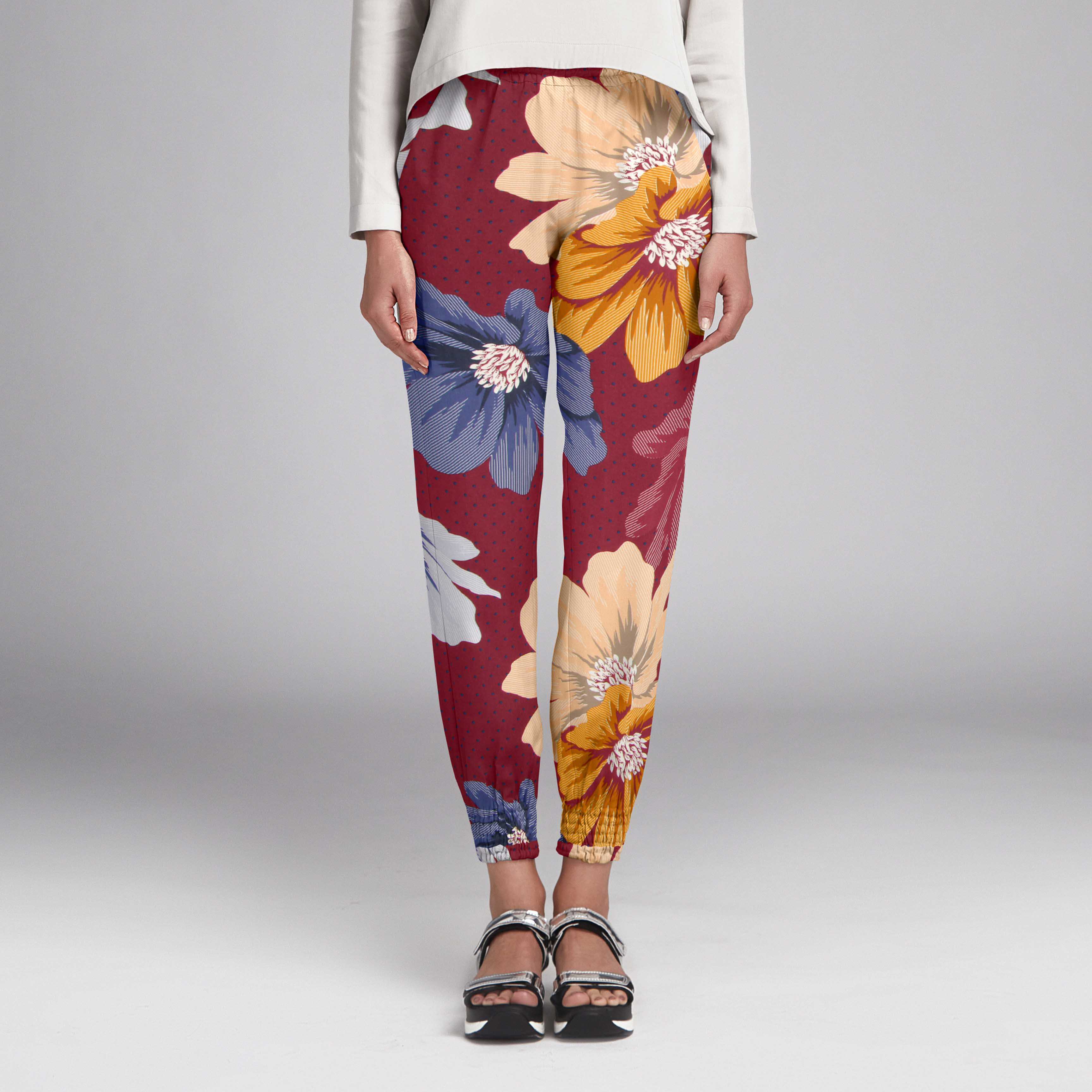 Spandex Floral Bordeaux - Ribes y Casals