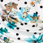 Stretch Floral Pois Turquoise - Ribes y Casals