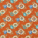 Tapisserie Ameublement Jacquard Floral Orange - Ribes y Casals