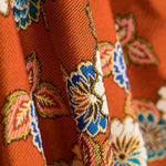 Tapisserie Ameublement Jacquard Floral Orange - Ribes y Casals