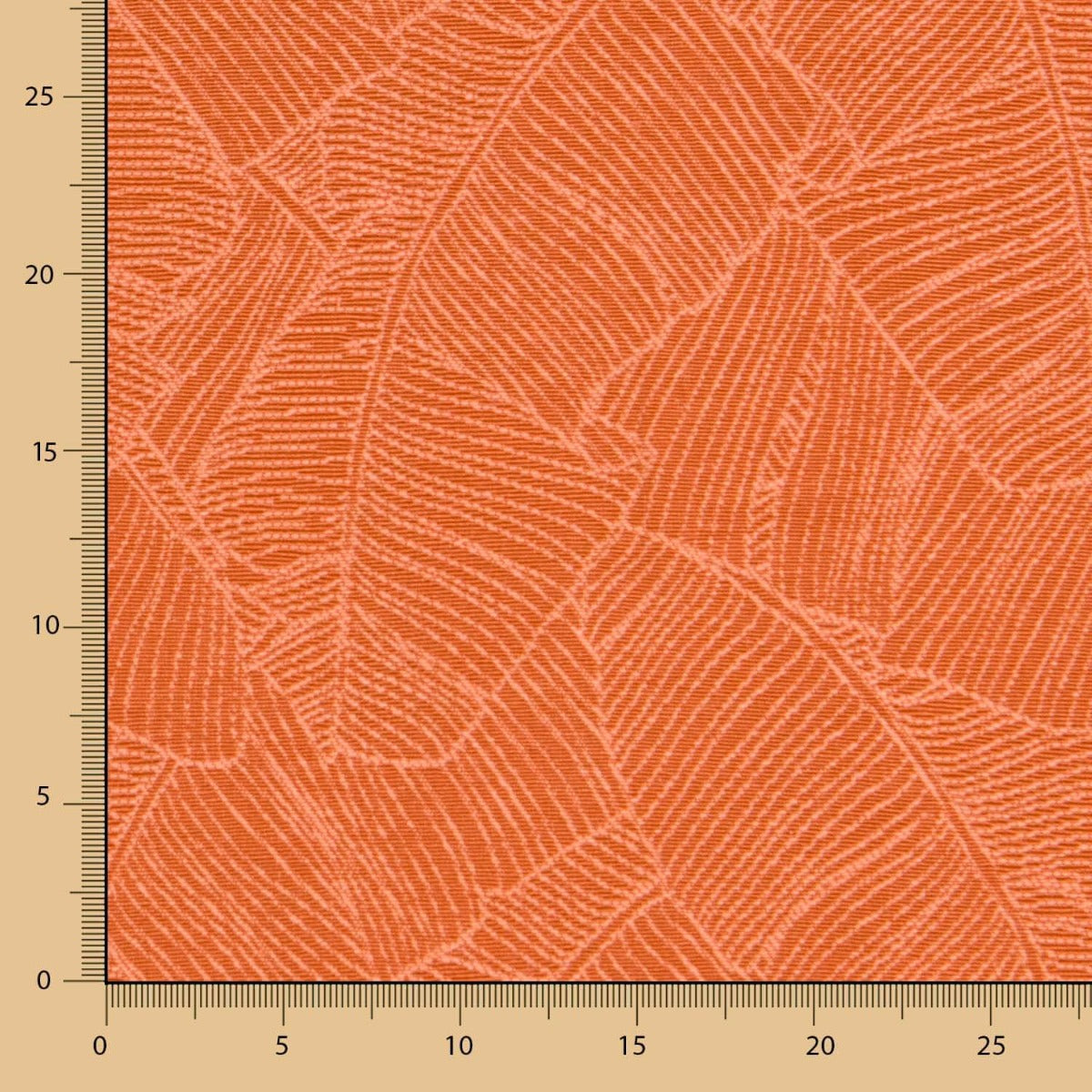 Jacquard Ameublement Feuilles Terracotta - Ribes y Casals