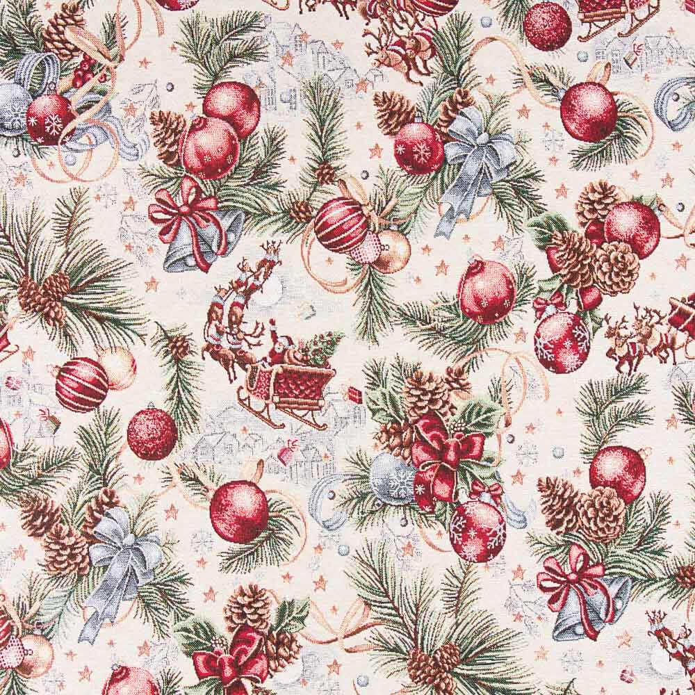 Jacquard Noël Guirlandes Beige - Ribes y Casals