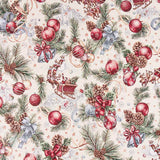 Jacquard Noël Guirlandes Beige - Ribes y Casals