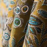 Tapisserie Jacquard Floral Olive Brillant - Ribes y Casals