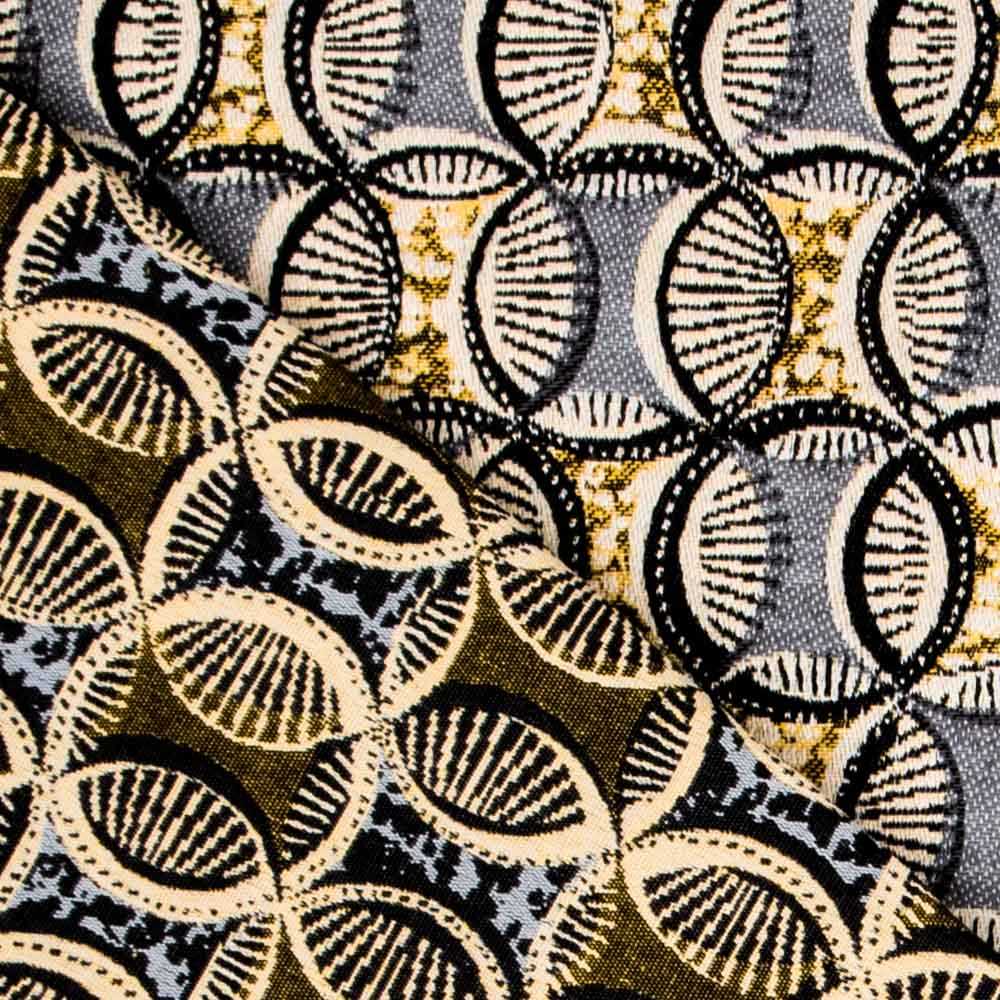 Jacquard Tapisserie Cercles Jaune - Ribes y Casals