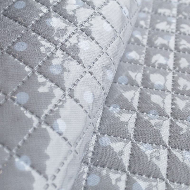 Tissu Matelassé Plastifié à Pois Gris - Ribes y Casals