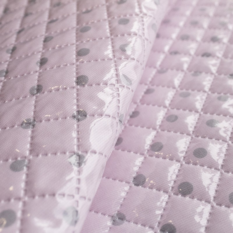 Tissu Matelassé Plastifié à Pois Rose - Ribes y Casals
