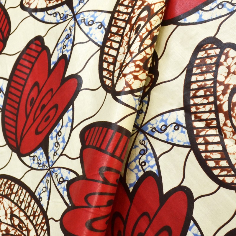 Tissu Africain Disques Rouges - Ribes y Casals