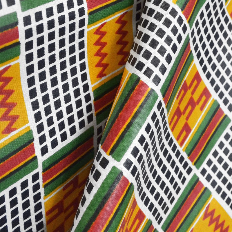 Africain Wax Ethnique Carreaux Blanc - Ribes y Casals