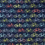 Tissu Coton Vélos Bleu Marine - Ribes y Casals