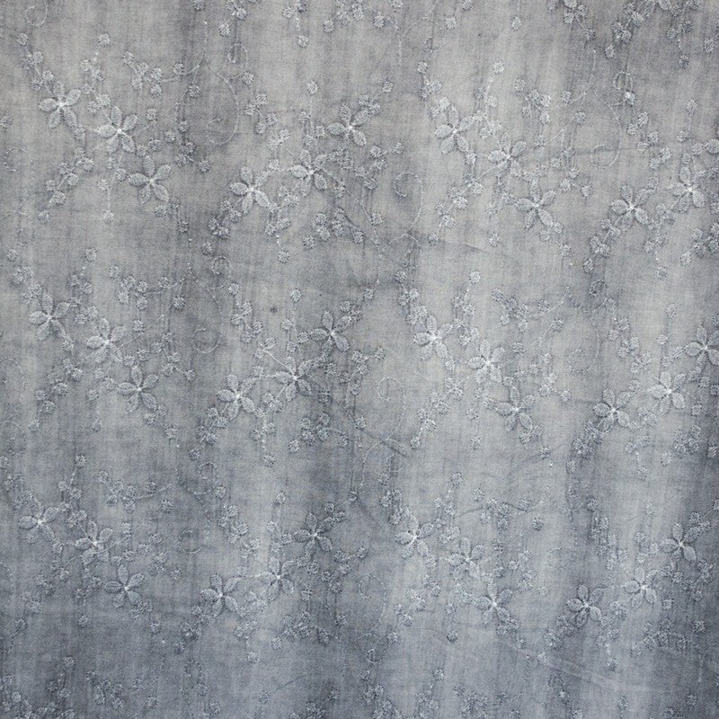 Tissu Coton Brodé Vintage Gris - Ribes y Casals