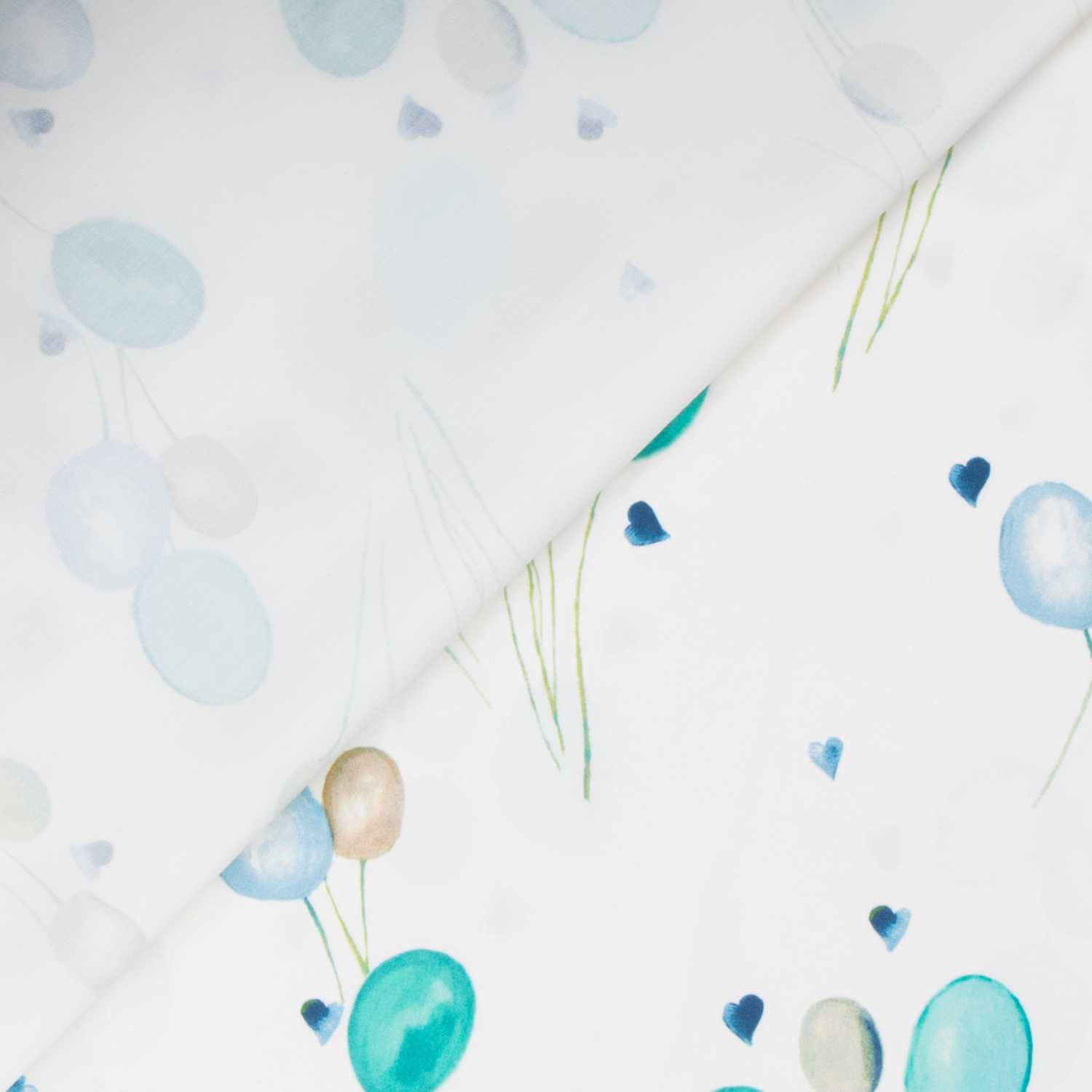 Tissu Rideaux Coton Ballons Bleu - Ribes y Casals