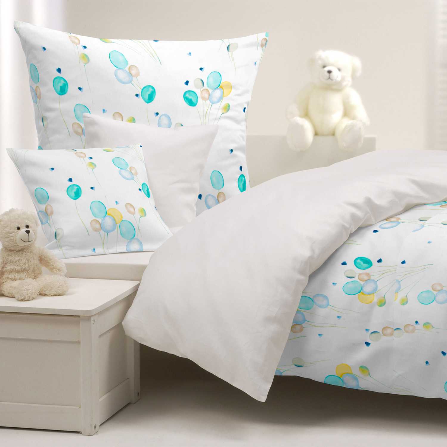 Tissu Rideaux Coton Ballons Bleu - Ribes y Casals