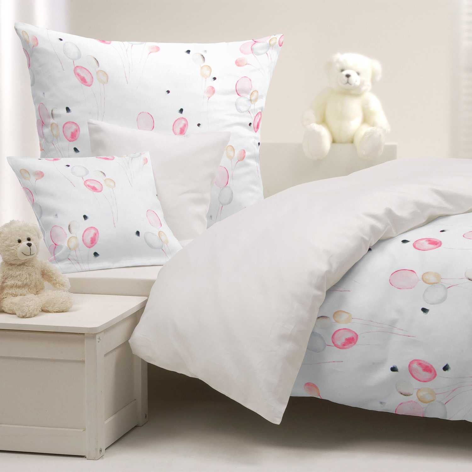 Tissu Rideaux Coton Ballons Rose - Ribes y Casals