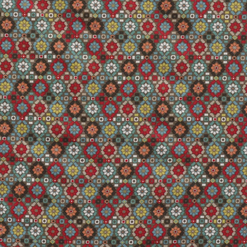 Coton Imprimé Mosaiques Carreaux Multicolores - Ribes y Casals
