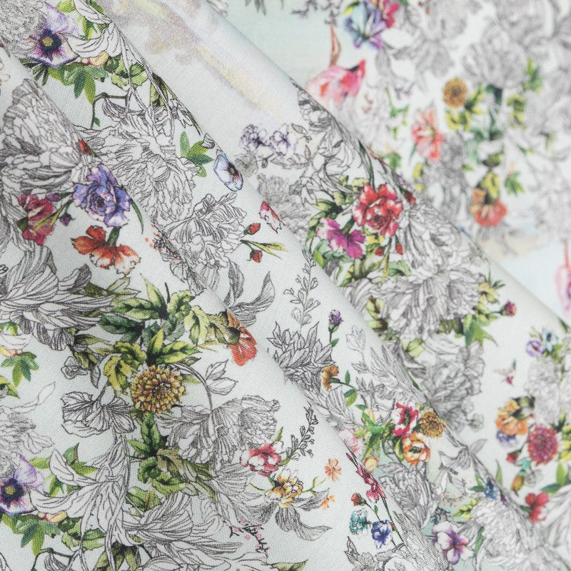 Tissu Coton Flamenco Froid - Ribes y Casals