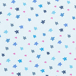 Popeline de Coton Infantile Fleurs Bleu Clair - Ribes y Casals