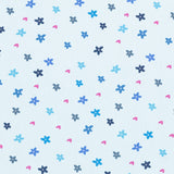 Popeline de Coton Infantile Fleurs Bleu Clair - Ribes y Casals