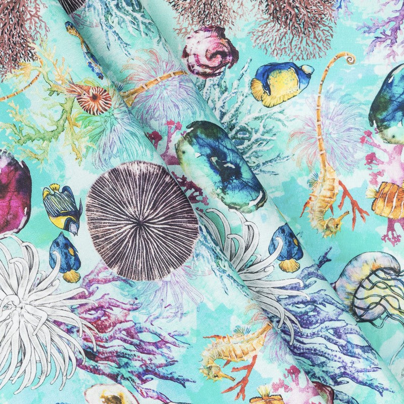 Tissu Coton Ocean Vert - Ribes y Casals