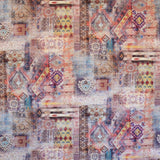 Tissu Coton Cadre Ethnique Brique - Ribes y Casals