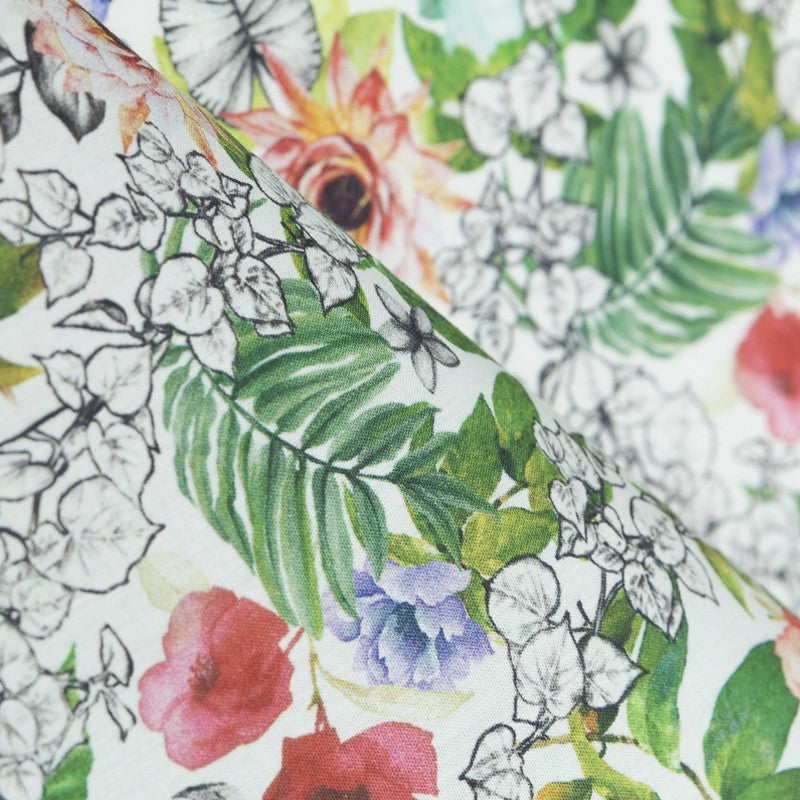 Tissu Coton Printemps Blanc - Ribes y Casals
