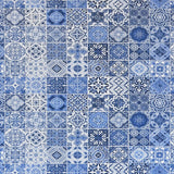 Tissu Coton Carreaux Mosaiques Bleu - Ribes y Casals