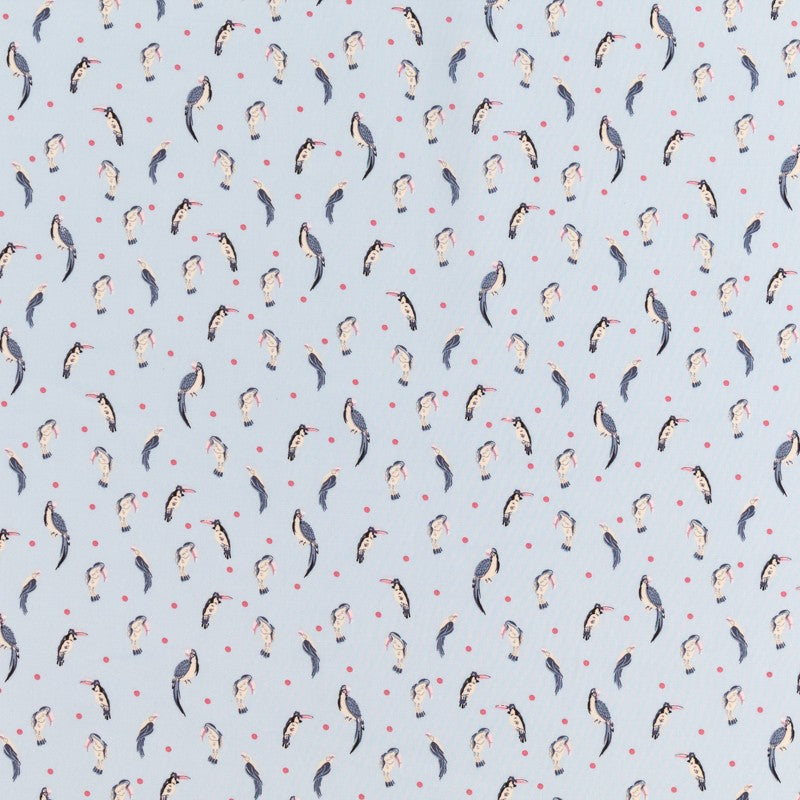 Tissu Coton Toucan Bleu Clair - Ribes y Casals
