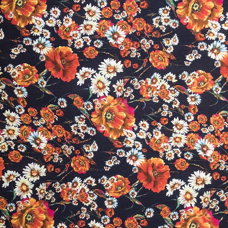 Bambula Viscose Floral Marine - Ribes y Casals