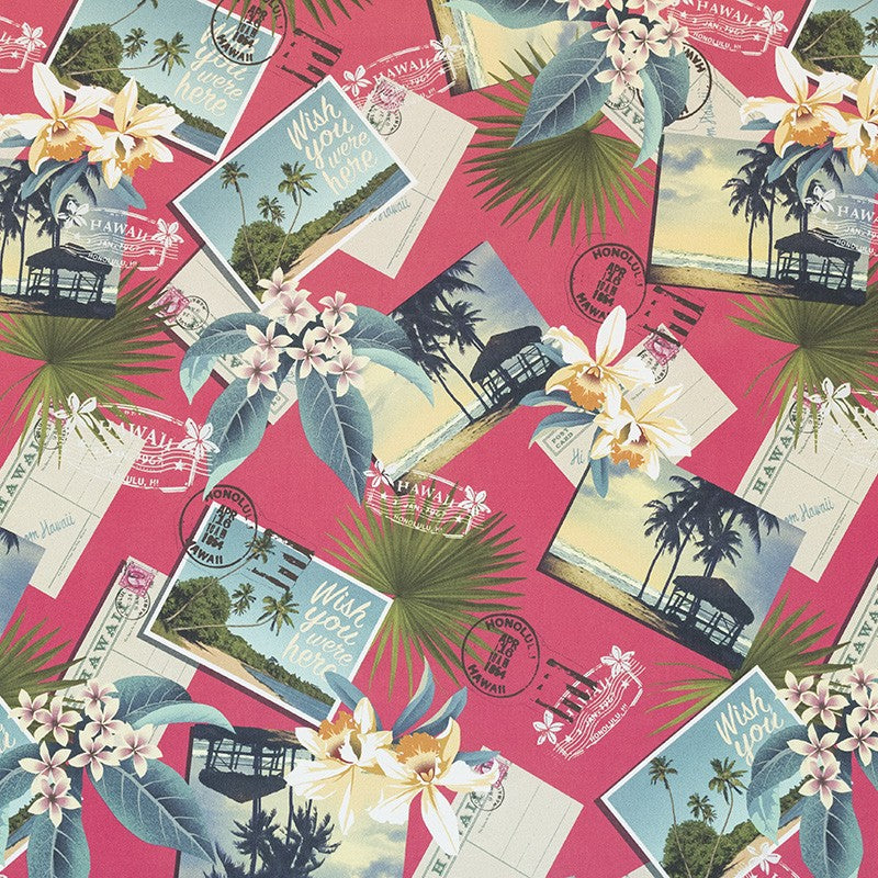 Tissu Maillot de Bain Aloha Rouge - Ribes y Casals