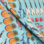 Tissu Maillot de Bain Ananas Turquoise - Ribes y Casals