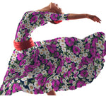 Tissu Biélastique Coquelicots Violet - Ribes y Casals