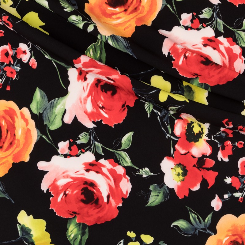 Tissu Biélastique Andalousie Noir - Ribes y Casals